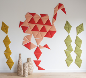 Dalles acoustiques sur un mur